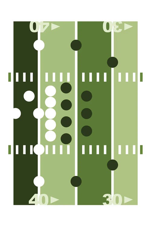Football Field In Green by Beth Bordelon wall art