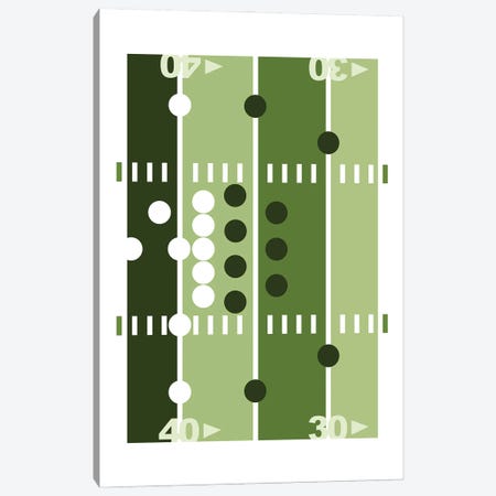 Football Field In Green Canvas Print #BHB238} by Beth Bordelon Canvas Print