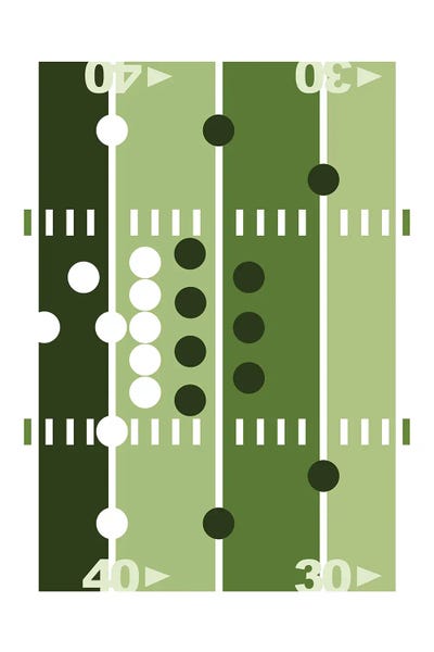 Kids Sports Art: Football Field In Green by Beth Bordelon
