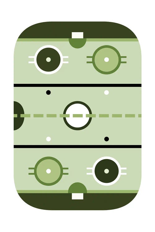 Hockey Rink In Green by Beth Bordelon wall art