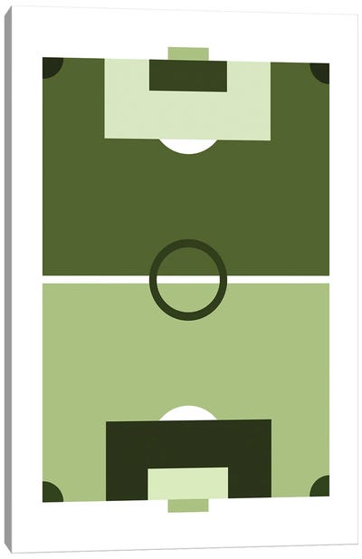 Soccer Field In Green Canvas Art Print - Soccer Art