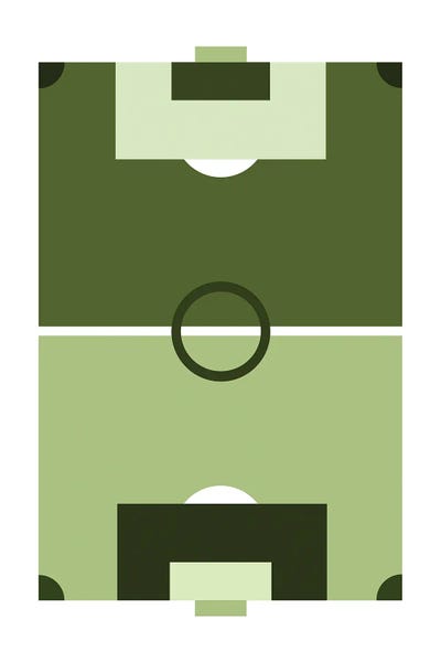 Kids Sports Art: Soccer Field In Green by Beth Bordelon