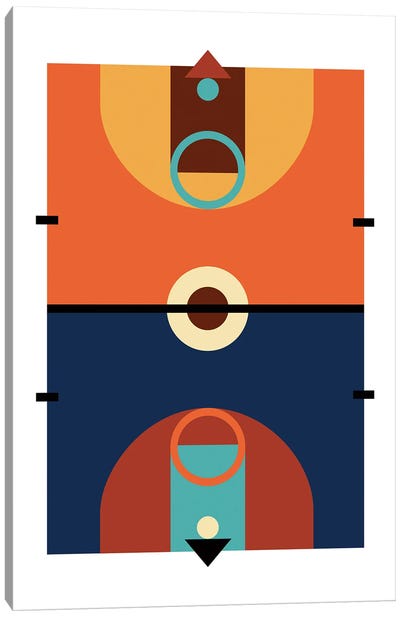 Basketball Court Modern Art Canvas Art Print - Sporty Dad
