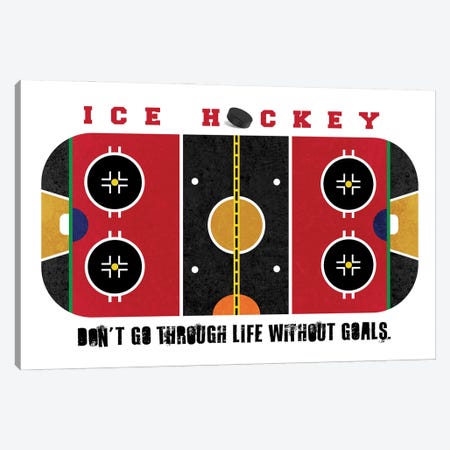 Ice Hockey Rink Red Canvas Print #BHB67} by Beth Bordelon Canvas Print