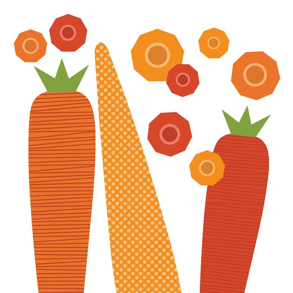 Carrots: Carrot Pop Art Square by Beth Bordelon