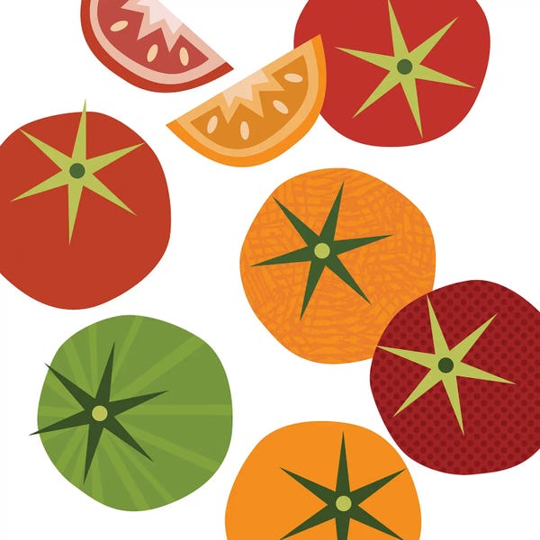 Tomatoes: Tomato Pop Art Square by Beth Bordelon