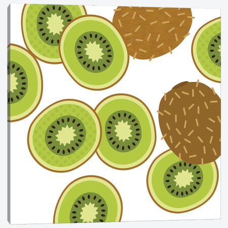 Kiwifruit Pop Art Square Canvas Print #BHB94} by Beth Bordelon Canvas Art