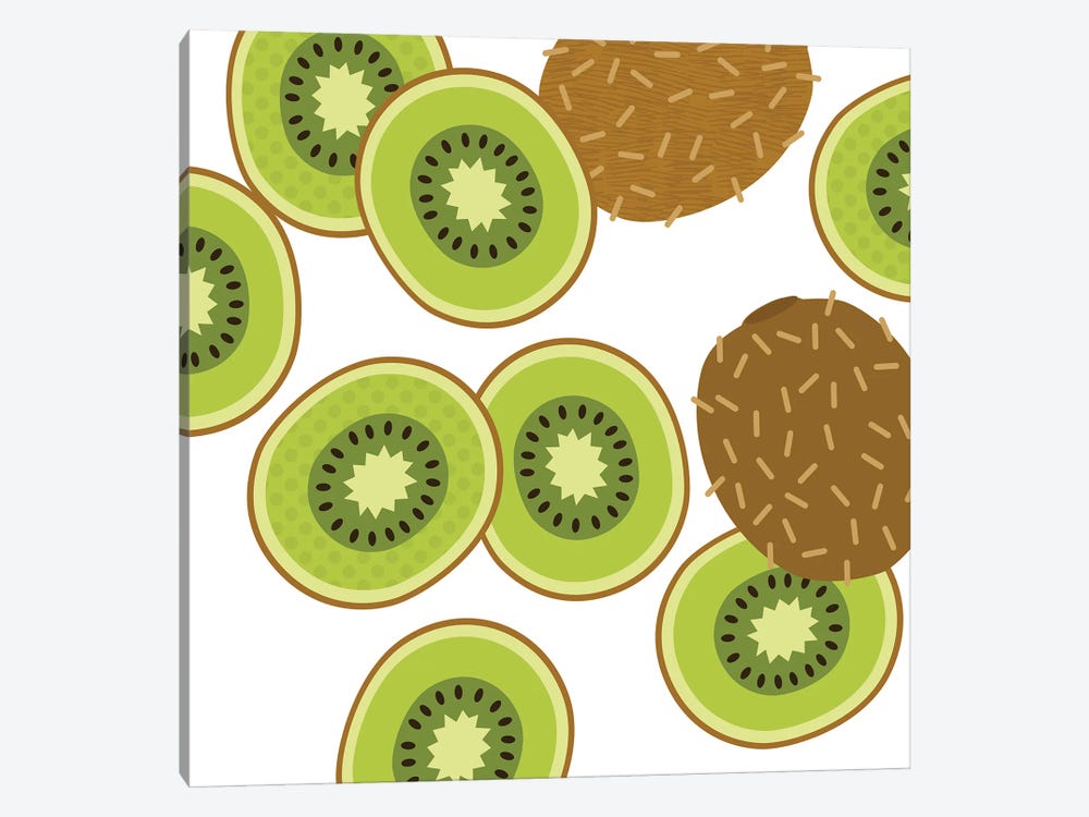 Kiwifruit Pop Art Square by Beth Bordelon 1-piece Canvas Print