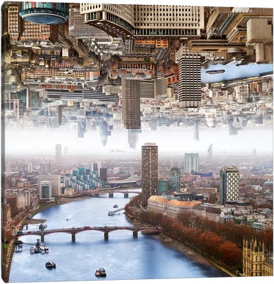 London - Double Landscape Canvas Art Print - Double Exposure Photography