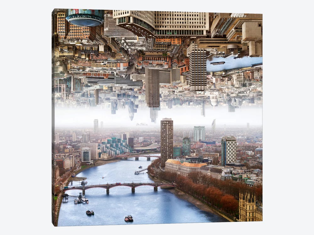 London - Double Landscape by Ben Heine 1-piece Canvas Wall Art