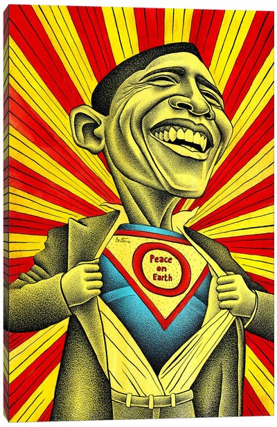 Obama vs. The Fear Canvas Art Print