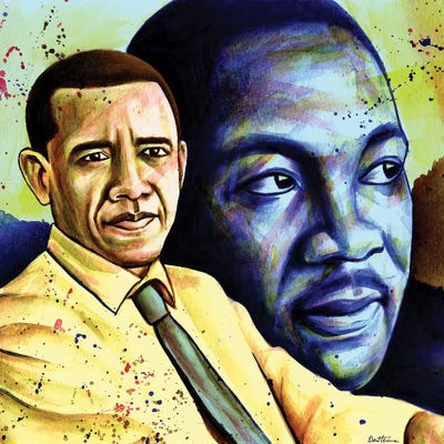 Obama And L. King by Ben Heine framed wall art