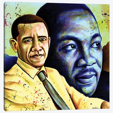 Obama And L. King Canvas Print #BHE220} by Ben Heine Canvas Print