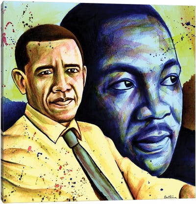 Obama And L. King Canvas Art Print - Barack Obama