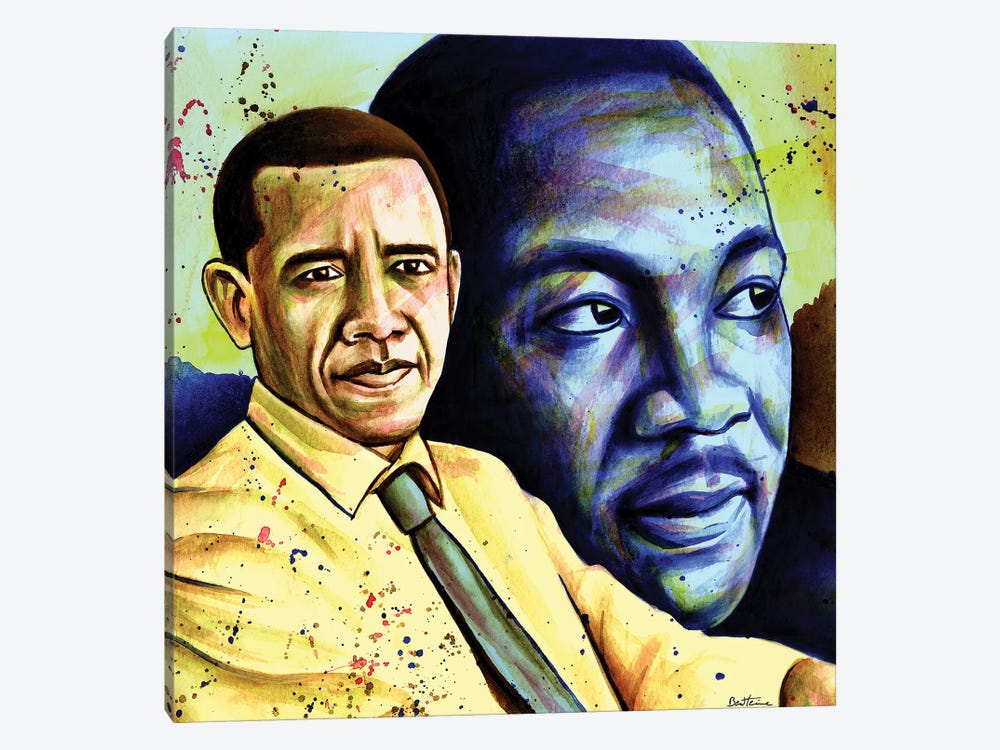 Obama And L. King by Ben Heine 1-piece Canvas Wall Art