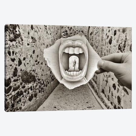 Pencil vs. Camera 34 - Giant Mouth Canvas Print #BHE23} by Ben Heine Canvas Art Print