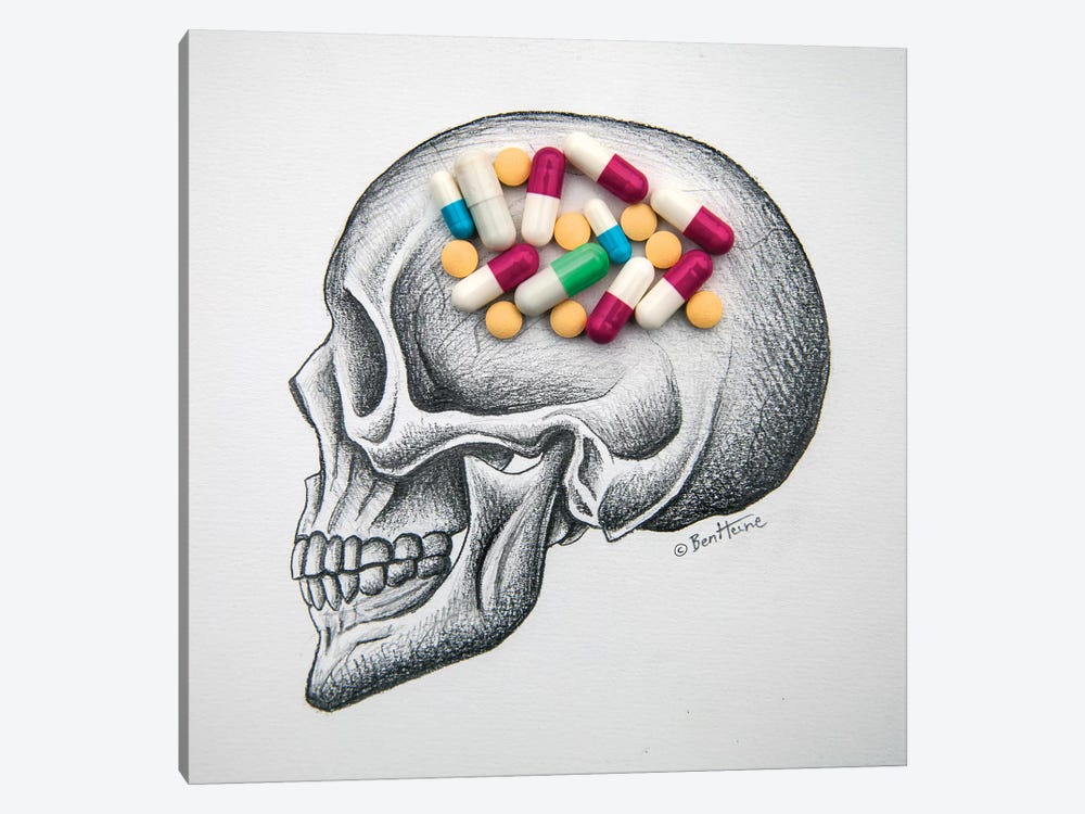 Skull Medicines by Ben Heine 1-piece Canvas Art Print