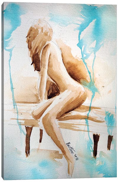 Watercolor Study - Woman Canvas Art Print - Ben Heine