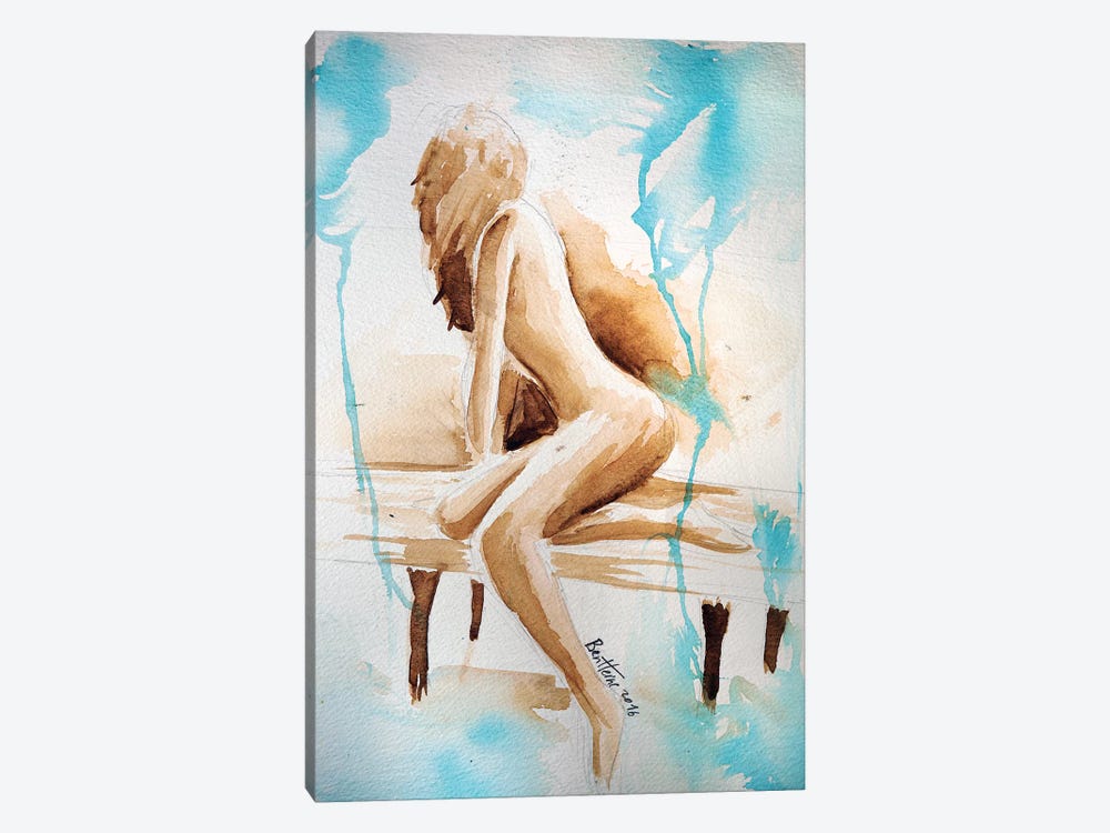 Watercolor Study - Woman by Ben Heine 1-piece Canvas Artwork