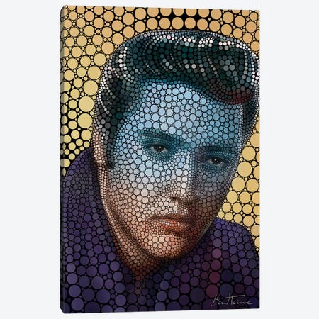 Elvis Presley - Digital Circlism Canvas Print #BHE261} by Ben Heine Canvas Print