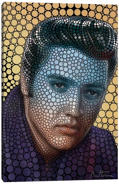 Elvis Presley - Digital Circlism Canvas Art Print - Ben Heine