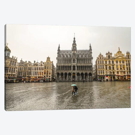 Brussels Grand Place I Canvas Print #BHE268} by Ben Heine Canvas Print