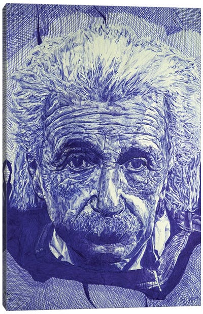 Einstein Ballpoint Pen Canvas Art Print - Inventor & Scientist Art
