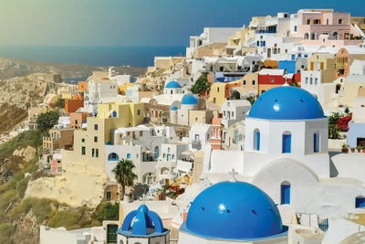 Santorini by Ben Heine framed canvas print