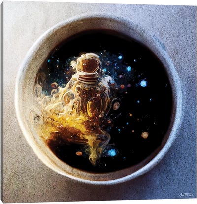 Cup Of Coffee - Astro Cruise XXXII Canvas Art Print - Ben Heine