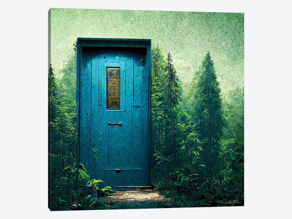 Blue Door In The Green - Astro Cruise by Ben Heine 1-piece Canvas Art Print
