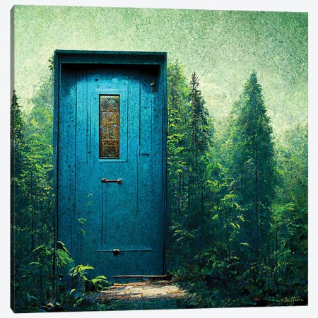 Blue Door In The Green - Astro Cruise Canvas Print #BHE373} by Ben Heine Canvas Print
