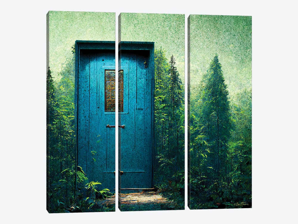 Blue Door In The Green - Astro Cruise by Ben Heine 3-piece Art Print
