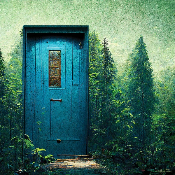 Doors: Blue Door In The Green - Astro Cruise by Ben Heine