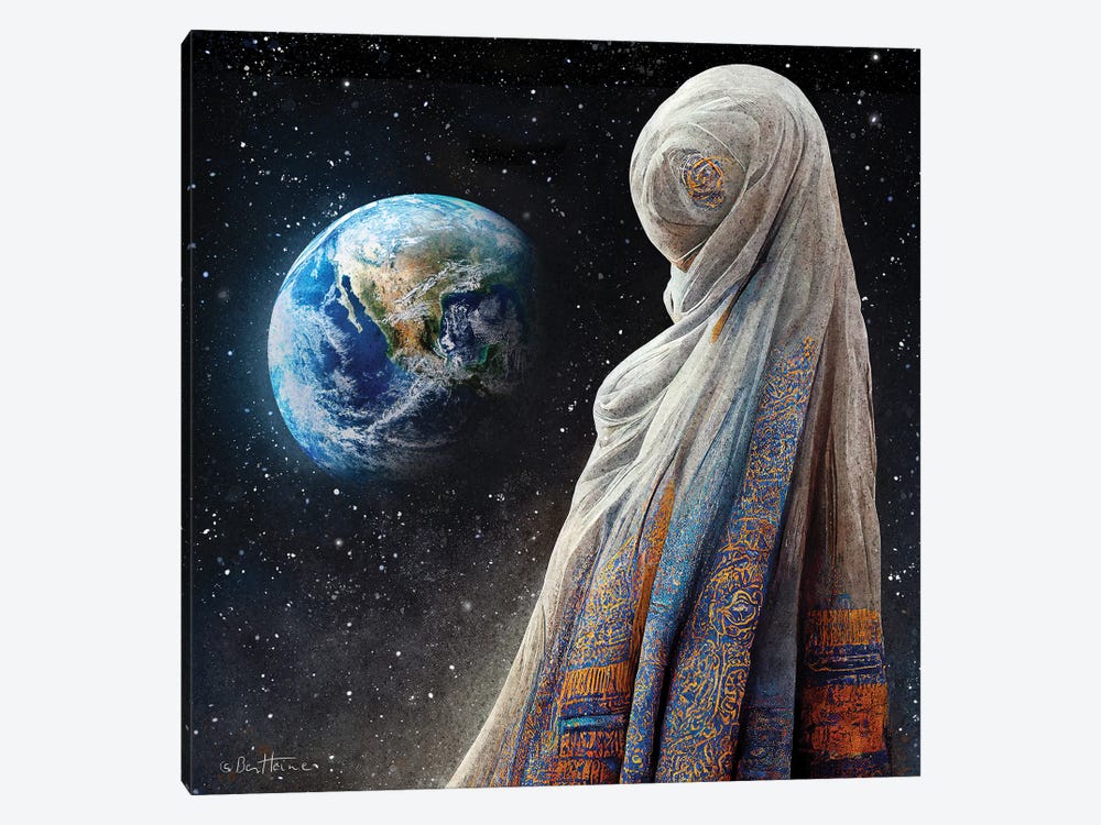 The Lost Planet And The Blind People - Astro Cruise by Ben Heine 1-piece Canvas Print
