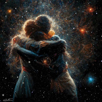 The Two Of Us In The Universe - Astro Cruise by Ben Heine canvas print