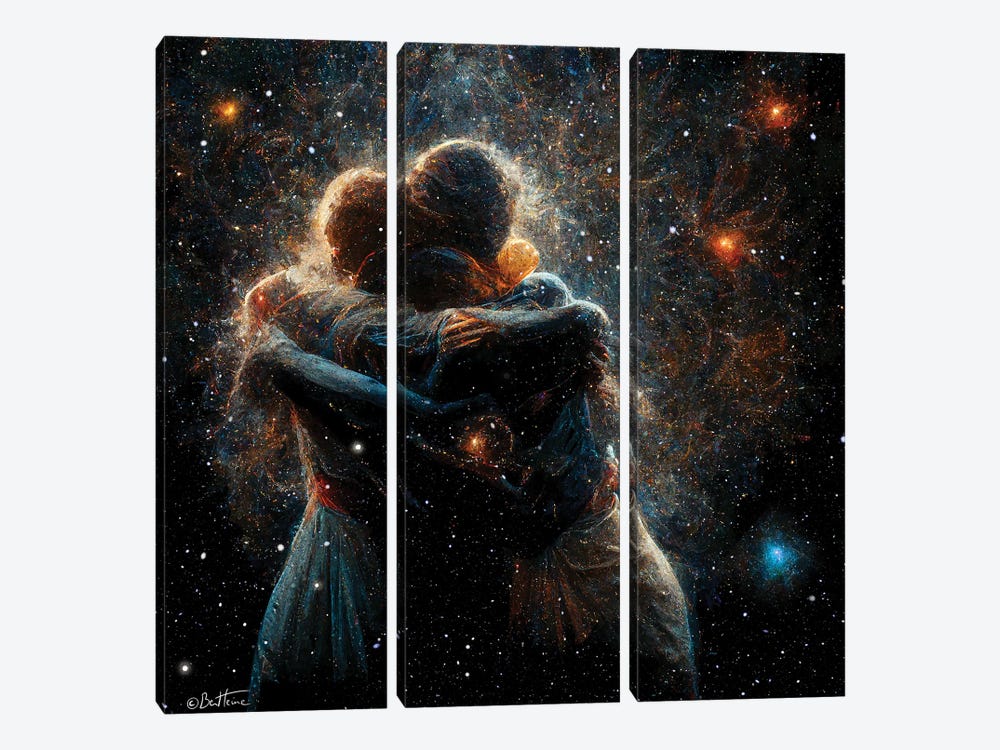 The Two Of Us In The Universe - Astro Cruise by Ben Heine 3-piece Canvas Wall Art