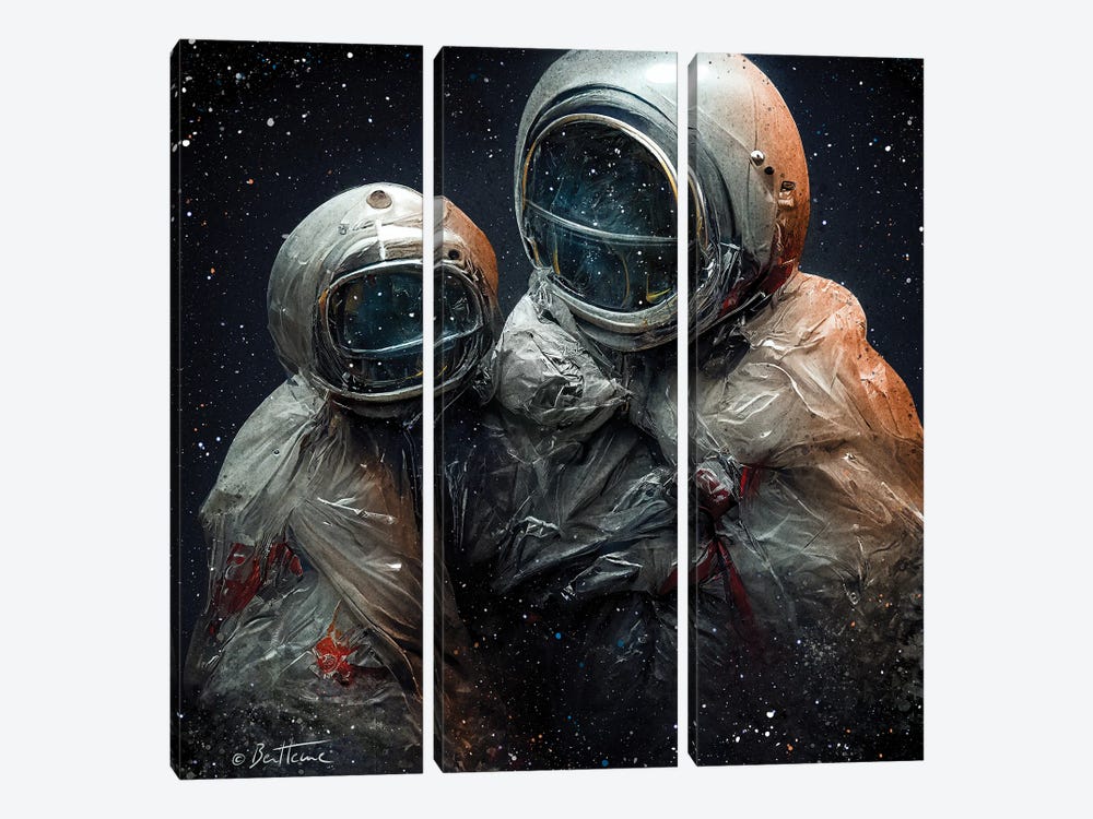 Plastic Uniforms - Astro Cruise by Ben Heine 3-piece Canvas Artwork