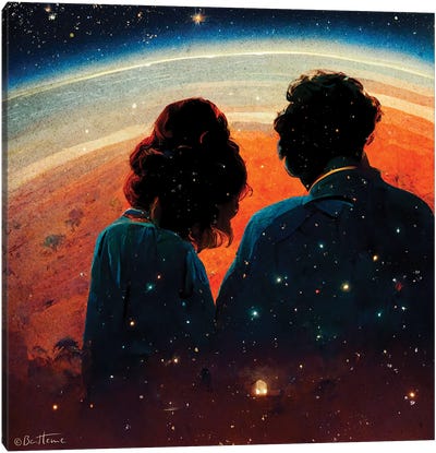 We Belong To Eachother In The Cosmos - Astro Cruise Canvas Art Print - Ben Heine