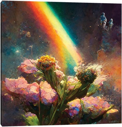 Happy Love - Astro Cruise Canvas Art Print - Rainbow Art