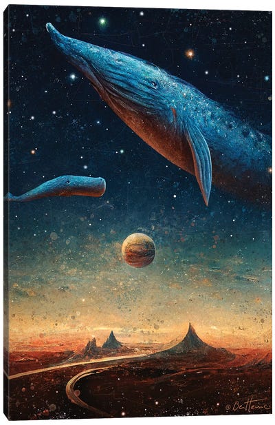 2 Worlds - Astro Cruise Canvas Art Print - Ben Heine