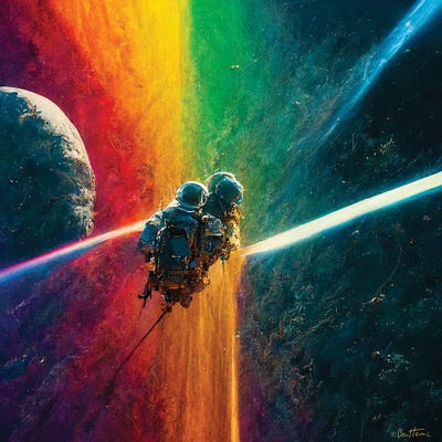 Multi Rainbow - Astro Cruise by Ben Heine art print