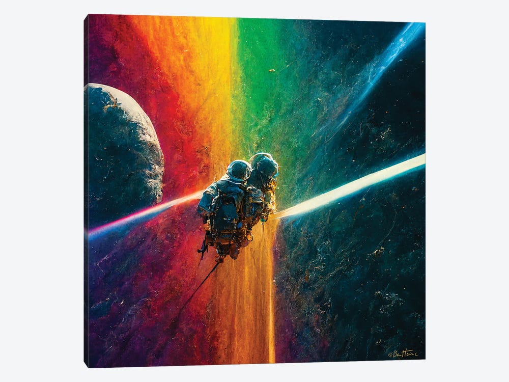 Multi Rainbow - Astro Cruise by Ben Heine 1-piece Canvas Art Print