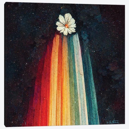 Sending You A Flower From Space - Astro Cruise Canvas Print #BHE394} by Ben Heine Canvas Wall Art
