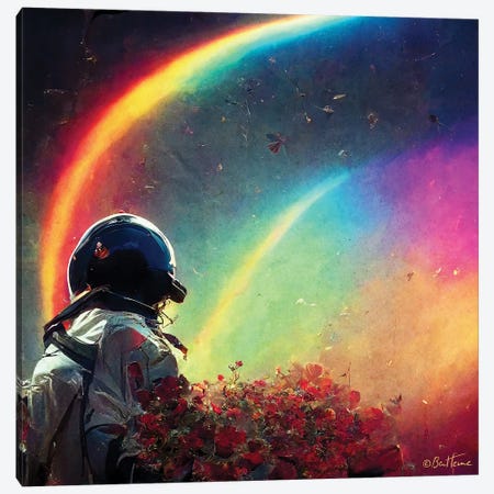 Live In A Rainbow Galaxy - Astro Cruise Canvas Print #BHE398} by Ben Heine Art Print