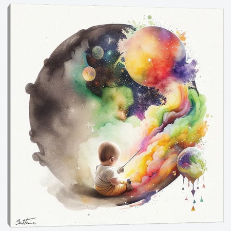 Baby Dreamer - Astro Cruise Canvas Print #BHE403} by Ben Heine Art Print