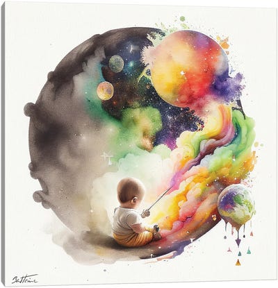 Baby Dreamer - Astro Cruise Canvas Art Print - Edgy Bedroom Art