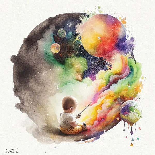Child Portraits: Baby Dreamer - Astro Cruise by Ben Heine