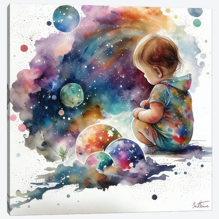Astro Baby - Astro Cruise Canvas Print #BHE406} by Ben Heine Canvas Wall Art
