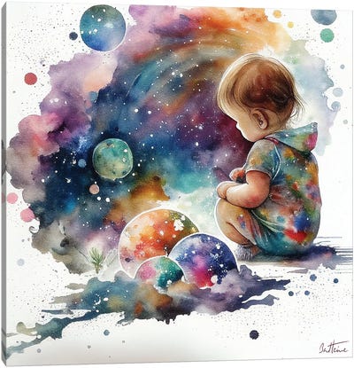Astro Baby - Astro Cruise Canvas Art Print - Ben Heine