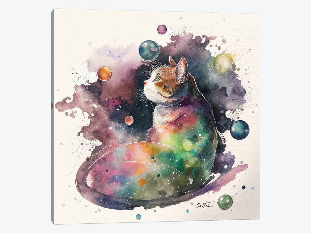 Dreaming Cat - Astro Cruise by Ben Heine 1-piece Canvas Artwork